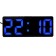 Electronic desktop watches: alarm clock, thermometer, calendar, USB, 15x6.3 cm, blue numbers