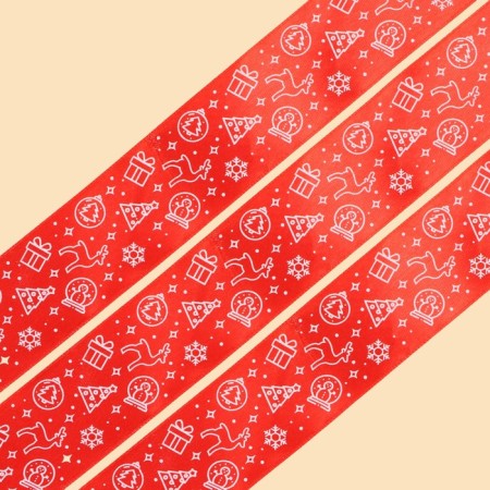 Atlase tape "New Year's toys", 4 cm × 5 meters-2