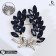 Brooch "Wreath" Kolos, blue color in silver