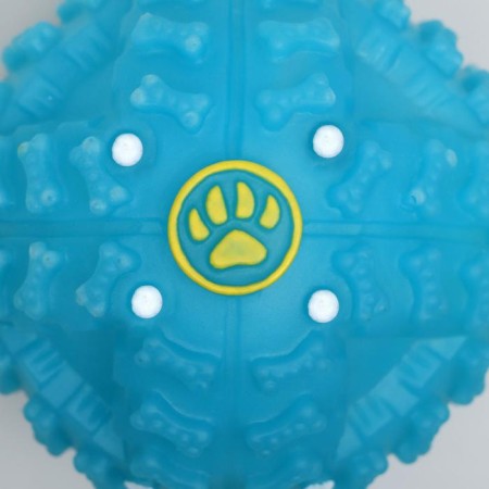 Croaking ball for dogs, hard, 7.5 cm, blue-3