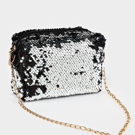 Women's bag with sequins, 16*11.5*6.5 cm, black color-1