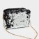 Women's bag with sequins, 16*11.5*6.5 cm, black color
