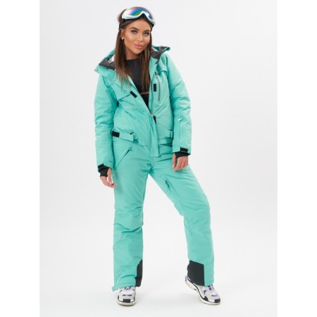Ski jumpsuit female turquoise color, size 48-16