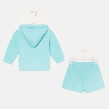 Костюм детский (толстовка, шорты) KAFTAN "Basic line", рост 86-92, бирюзовый меланж-7