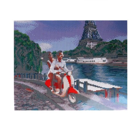 Diamond mosaic with a full filling of “Adventures in Paris” 40x50 cm, on a subframe-2