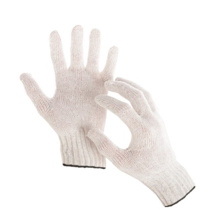 Workers, m/b gloves, knitting 7 class, 3 threads, size 9, without coating, white-1