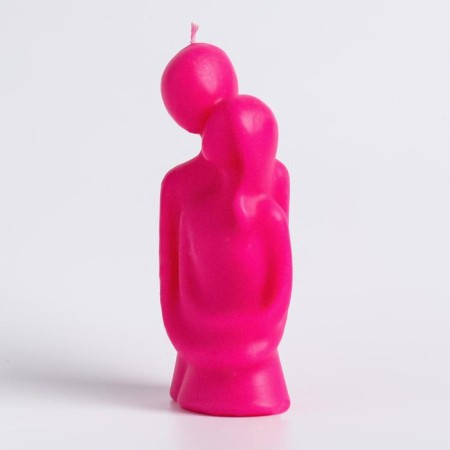 Figure candle "Lovers", 12 cm, pink-4