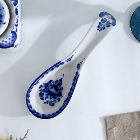 Claus - spoon "Flower", 6x23.5 cm, gzhel-4