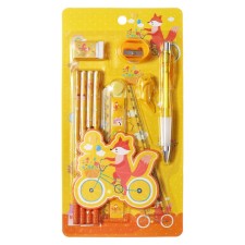 Cleaning Callire Calligrata 9 items, 4 black-graphic pencils, sharpener, eraser, ruler, handle, nozzle, yellow