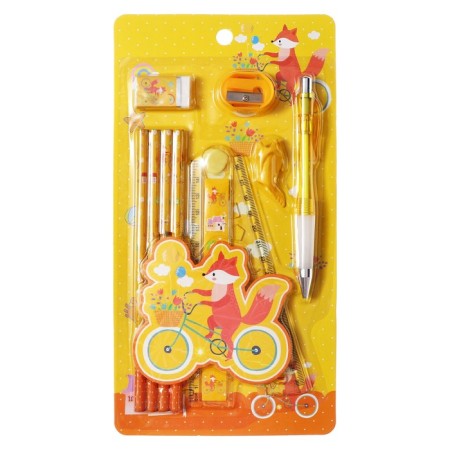 Cleaning Callire Calligrata 9 items, 4 black-graphic pencils, sharpener, eraser, ruler, handle, nozzle, yellow