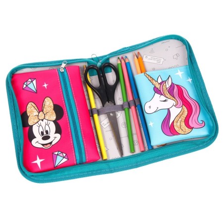 Penal frame, 1 section, 140x210x40 mm, folding pocket, tissue, Minnie Mouse and unicorn-1