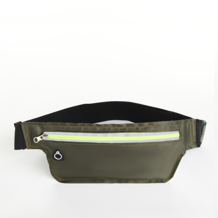 Lightning waist bag, reflective elements, khaki color-1