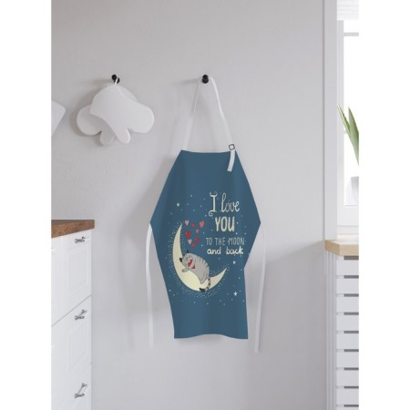 Apron kitchen with a “Valentine with a cat” photo print, adjustable, size OS-1