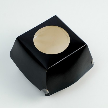 Packaging for burgers with a window, black, 11 x 11 x 11 cm set 5 pcs.-2
