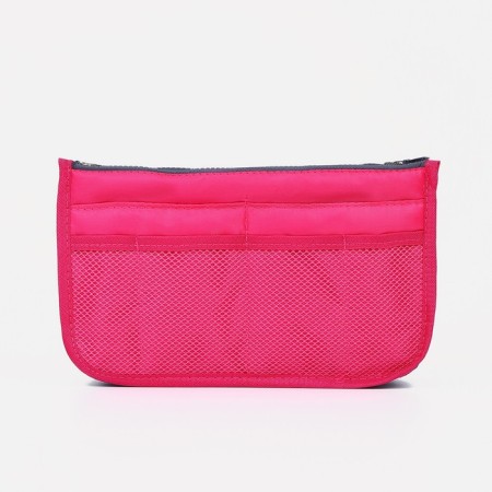 Cosmetic bag-organizer on zippers, pink color-1