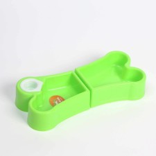 Dual -shared “Association” Double Power bowl under a bottle, 26x11.5x4.5 cm, green