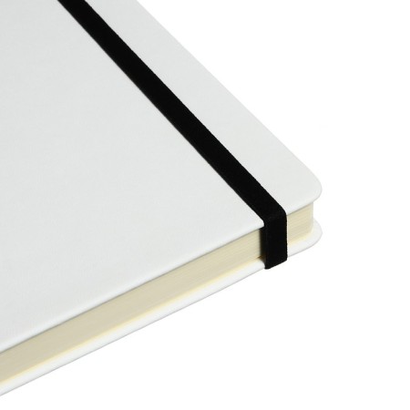 Diary of Leduced A5, 160 sheets MEGAPOLIS VELVET, solid cover, artificial leather, lies, on an elastic band, tinted block 70 g/m2, white-2