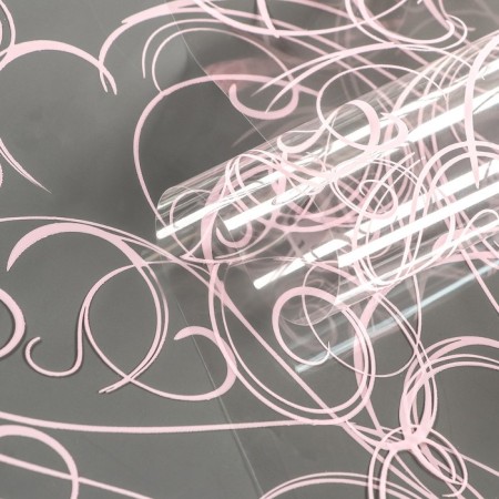 Flower film "Serpentine" pink 0.7 x 8.2 m, 40 mkm-1