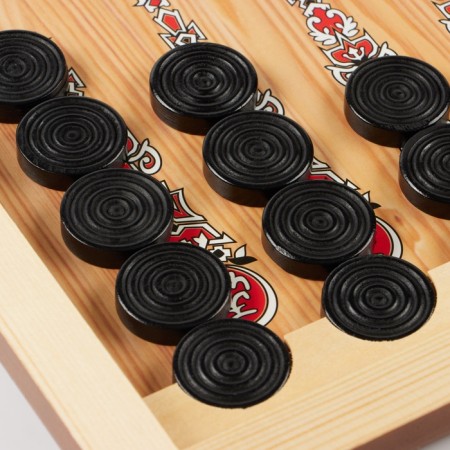 Wooden backgammon large, board game "Green Pattern", 60 x 60 cm, with checkers-2