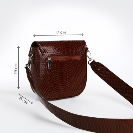 Women's bag Textura, messenger, small size, brown color-2