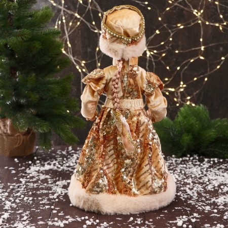 Snow Maiden "In a fur coat with a scattering shine" moves, 40 cm, gold-2