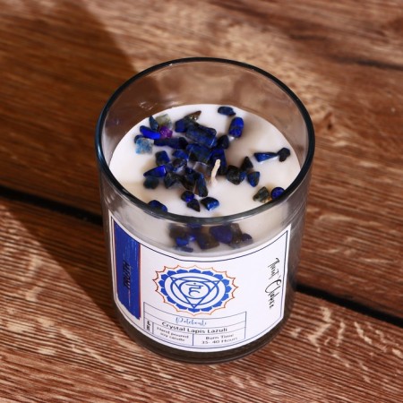 Soye candle "7 chakras" with crystals, 200 g, Vishudha-1