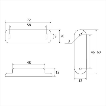 Furniture magnet M003BR, 72x13, large, brown-2
