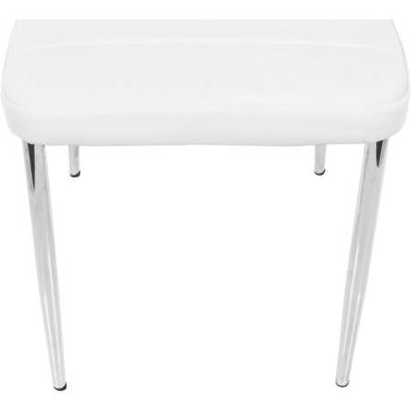 Stool on the metal frame DC2-001 Metal/Ecokozha, Chrome/White 41x45x96 cm-7