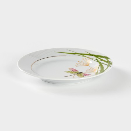 Porcelain plate "Dragonfly", d = 17.5 cm, white-1
