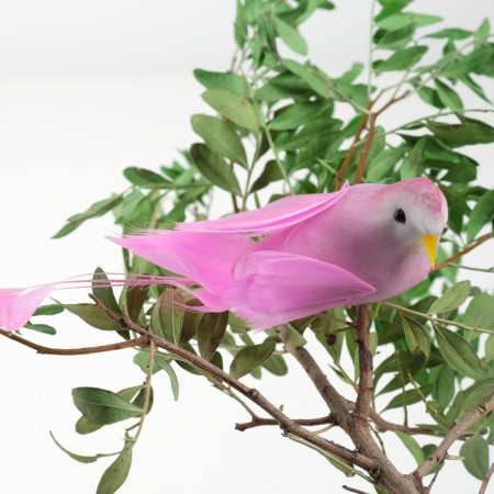 Bird for decor and floristry, on wire, mix, plastic, 1 pc., 8 x 8 cm-2