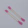 Cotton -based sticks, 7 cm, 112 pcs, in a plastic organizer, pink color