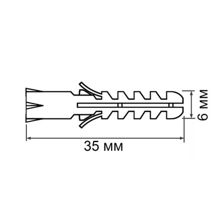 Stroybat dowel, type "hedgehog", spacer, polypropylene, 6x35 mm, 25 pcs-8