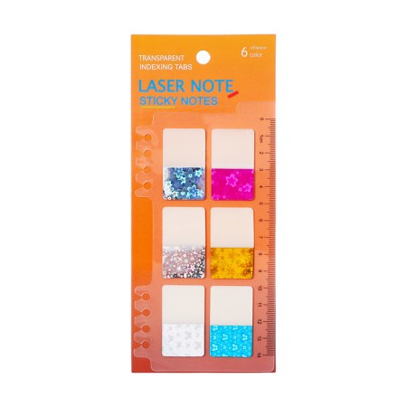 Block-filling with a sticky edge plastic 20 sheets of sparkle 42 x 25 mm with a ruler
