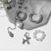 Earrings with the removable element "Transformer" dog, white color in silver