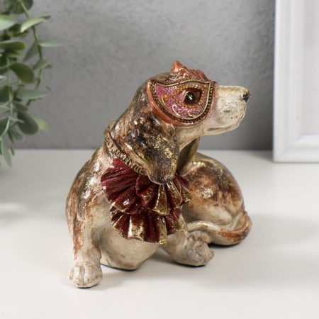 Polystone souvenir "Dog in the toad and in the Venetian mask" 16.5x12.5x13.5 cm-1