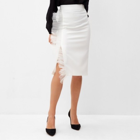 Women's skirt Minaku: Partydress Milk color, river 46