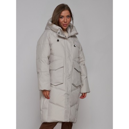 Coat insulated winter feminine, size 42, color light gray-9