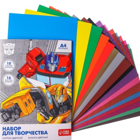 Set "Transformers" A4: 10 liters of color unilateral cardboard + 16l color bilateral paper-2