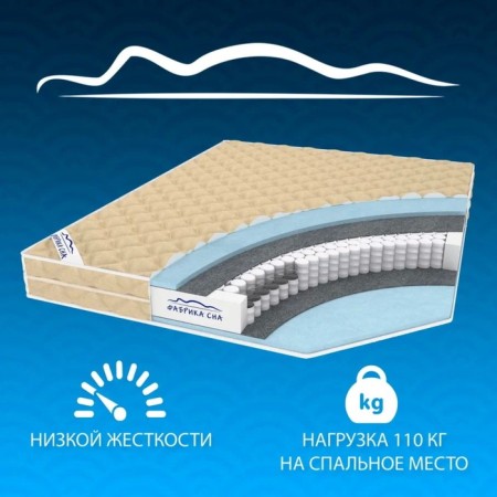 Mattress Factory of sleep "Bari Light", size 80x190 cm, height 19 cm, jacquard-2