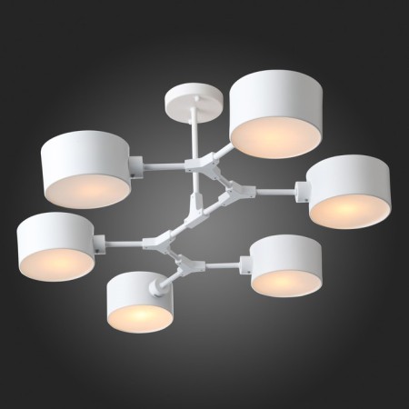 Ceiling EVOLUCE lamp. Sle183502-06. Gemento. 6x60 watts, E14, 73x95.5x32 cm, white color-4