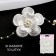 Knitted elements with beads "Double flowers", d = 4.5 cm, 10 pcs, white color