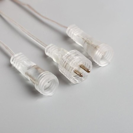 Garland “icicles rhyflated” 2.5 × 0.3 m, IP65, transparent thread, 192 LED, glow warm white with a drain effect, 12 V effect-6