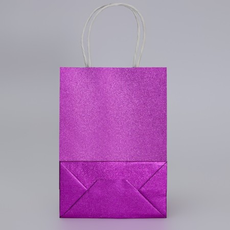 Gift Paper Package with glitter Lilac, 15 x 8 x 21 cm-2