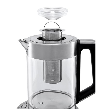 Electric kettle KitFort KT-622, glass, 1.7 l, 2200 watts, adjustment t °, silver-6