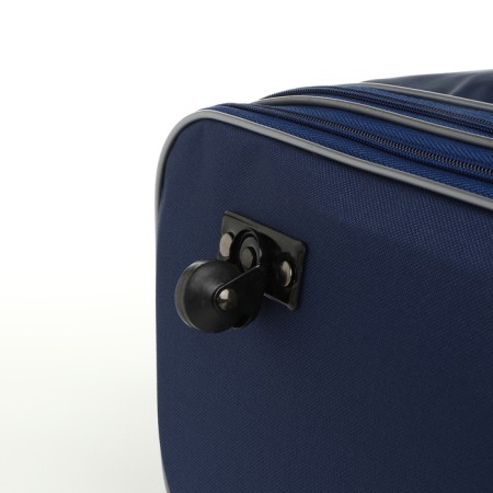 Road bag on wheels, a long belt, with an increase, the outer pocket, the color is blue-2