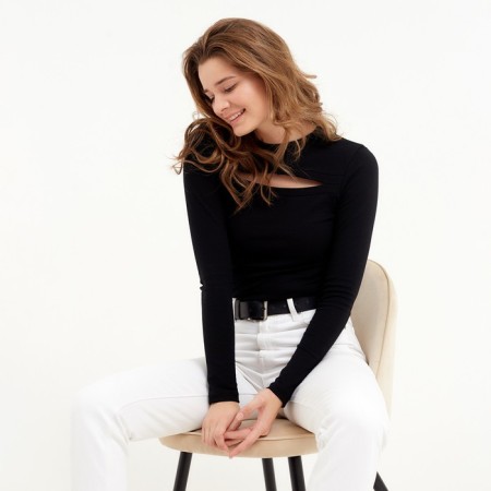 Women's longliva Minaku: Basic Line Black Color, Rr. 42-4