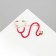 Brooch "Stethoscope" curved, red color in gold