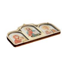 Save and save the icon in the car, triptych, wood, incense