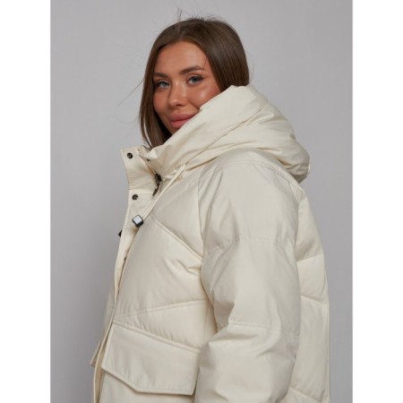Coat insulated winter female, size 44, beige color-20