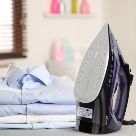 Iron Vitek VT-8316, 2400 watts, ceramic soles, 250 ml, black-violet-5